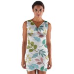 Leaf seamless pattern  Wrap Front Bodycon Dress