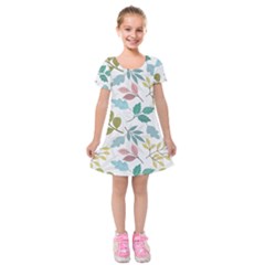 Leaf seamless pattern  Kids  Short Sleeve Velvet Dress from ArtsNow.com