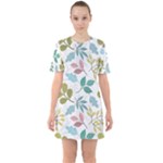 Leaf seamless pattern  Sixties Short Sleeve Mini Dress