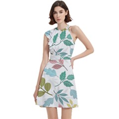 Cocktail Party Halter Sleeveless Dress With Pockets 