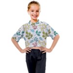 Leaf seamless pattern  Kids Mock Neck T-Shirt