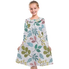 Leaf seamless pattern  Kids  Midi Sailor Dress from ArtsNow.com