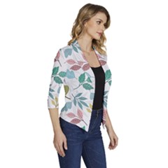 Women s Draped Front 3/4 Sleeve Shawl Collar Jacket 