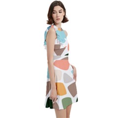 Cocktail Party Halter Sleeveless Dress With Pockets 