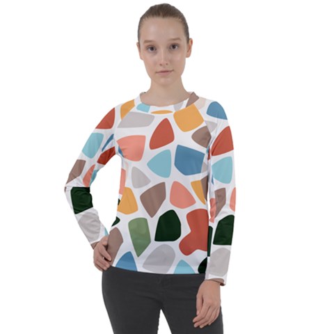 Shapes Seamless Pattern Women s Long Sleeve Raglan T