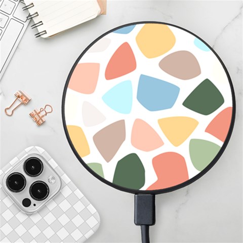 Shapes Seamless Pattern Wireless Fast Charger(Black) from ArtsNow.com