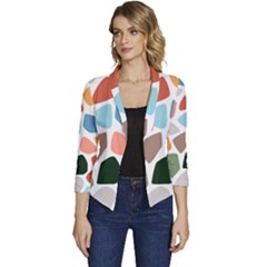 Women s Casual 3/4 Sleeve Spring Jacket 