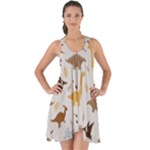 Seamless Dino Pattern Show Some Back Chiffon Dress