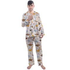 Men s Long Sleeve Satin Pajamas Set 