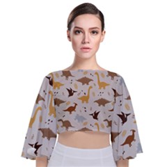 Tie Back Butterfly Sleeve Chiffon Top 