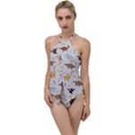 Seamless Dino Pattern Go with the Flow One Piece Swimsuit