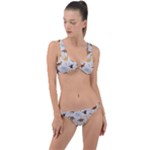 Seamless Dino Pattern Ring Detail Crop Bikini Set