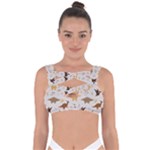 Seamless Dino Pattern Bandaged Up Bikini Top