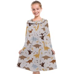 Seamless Dino Pattern Kids  Midi Sailor Dress from ArtsNow.com