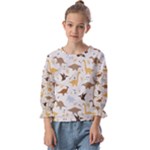 Seamless Dino Pattern Kids  Cuff Sleeve Top