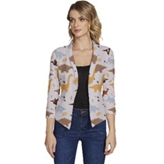 Women s Casual 3/4 Sleeve Spring Jacket 