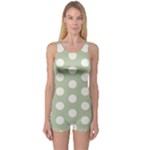 Polk Dots Seamless Pattern One Piece Boyleg Swimsuit