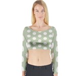 Polk Dots Seamless Pattern Long Sleeve Crop Top