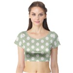 Polk Dots Seamless Pattern Short Sleeve Crop Top