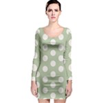 Polk Dots Seamless Pattern Long Sleeve Bodycon Dress