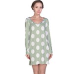 Polk Dots Seamless Pattern Long Sleeve Nightdress