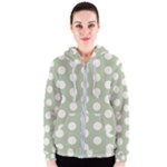 Polk Dots Seamless Pattern Women s Zipper Hoodie