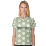 Polk Dots Seamless Pattern V-Neck Sport Mesh T-Shirt