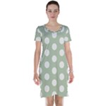 Polk Dots Seamless Pattern Short Sleeve Nightdress