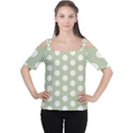 Polk Dots Seamless Pattern Cutout Shoulder T-Shirt