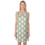 Polk Dots Seamless Pattern Sleeveless Satin Nightdress