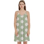 Polk Dots Seamless Pattern Mini Camis Dress With Pockets