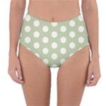 Polk Dots Seamless Pattern Reversible High-Waist Bikini Bottoms