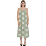 Polk Dots Seamless Pattern Casual Spaghetti Strap Midi Dress