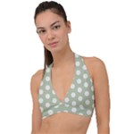 Polk Dots Seamless Pattern Halter Plunge Bikini Top