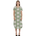 Polk Dots Seamless Pattern T-Shirt Midi Dress With Pockets