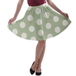 Polk Dots Seamless Pattern A-line Skater Skirt