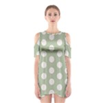 Polk Dots Seamless Pattern Shoulder Cutout One Piece Dress