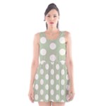 Polk Dots Seamless Pattern Scoop Neck Skater Dress