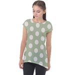 Polk Dots Seamless Pattern Cap Sleeve High Low Top