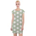 Polk Dots Seamless Pattern Cap Sleeve Bodycon Dress