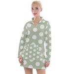 Polk Dots Seamless Pattern Women s Long Sleeve Casual Dress