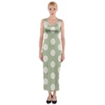 Polk Dots Seamless Pattern Fitted Maxi Dress