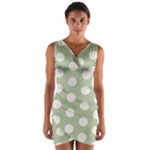 Polk Dots Seamless Pattern Wrap Front Bodycon Dress