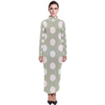 Polk Dots Seamless Pattern Turtleneck Maxi Dress