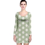 Polk Dots Seamless Pattern Long Sleeve Velvet Bodycon Dress