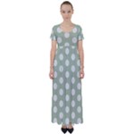 Polk Dots Seamless Pattern High Waist Short Sleeve Maxi Dress