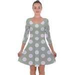 Polk Dots Seamless Pattern Quarter Sleeve Skater Dress