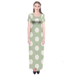 Polk Dots Seamless Pattern Short Sleeve Maxi Dress