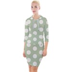 Polk Dots Seamless Pattern Quarter Sleeve Hood Bodycon Dress