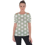 Polk Dots Seamless Pattern Shoulder Cut Out Short Sleeve Top